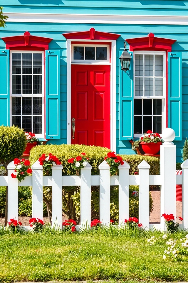 vibrant turquoise cherry red