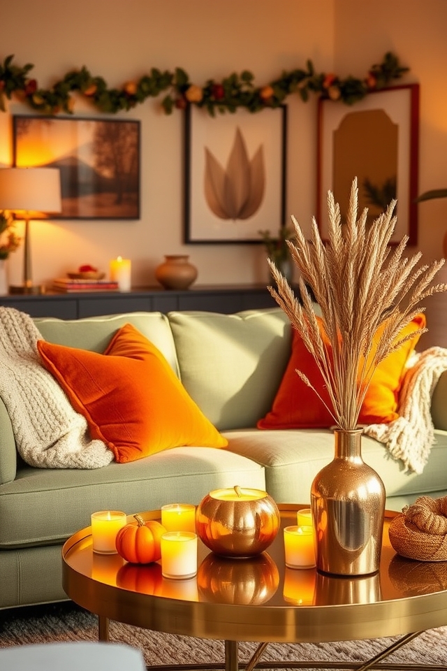 warm metallic autumn accents
