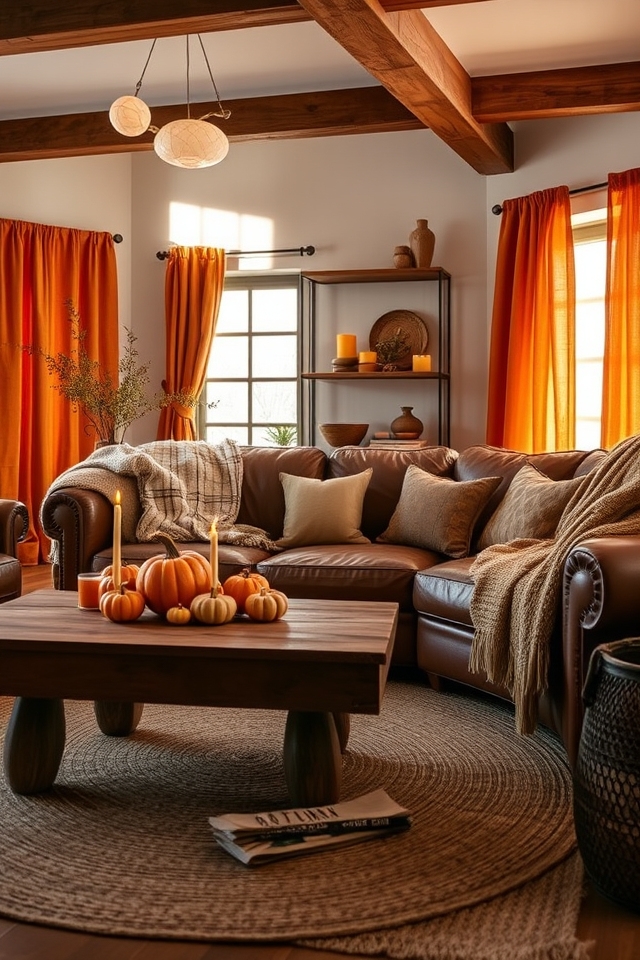warm rustic furniture accents