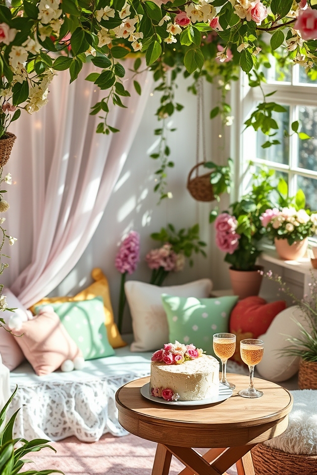 whimsical garden retreat setup
